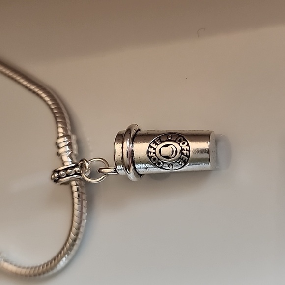 Coffee Cup  Charm for European Style Bracelets Fits Pandora Systems - Picture 2 of 6